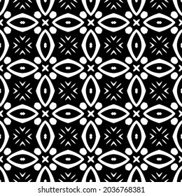 Seamless vector pattern in geometric ornamental style. Black  ornament.