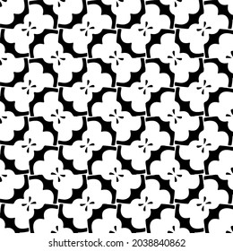 Seamless vector pattern in geometric ornamental style. Black and white pattern.