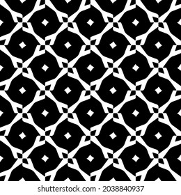Seamless vector pattern in geometric ornamental style. Black and white pattern.