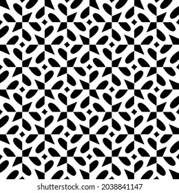 Seamless vector pattern in geometric ornamental style. Black and white pattern.