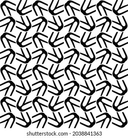 Seamless vector pattern in geometric ornamental style. Black and white pattern.