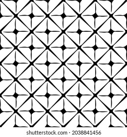 Seamless vector pattern in geometric ornamental style. Black and white pattern.