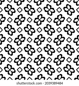 Seamless vector pattern in geometric ornamental style. Black and white pattern.
