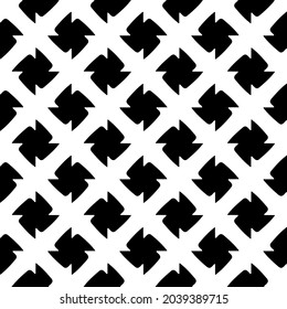 Seamless vector pattern in geometric ornamental style. Black and white pattern.
