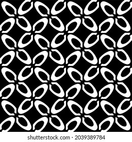 Seamless vector pattern in geometric ornamental style. Black and white pattern.
