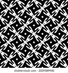 Seamless vector pattern in geometric ornamental style. Black and white pattern.
