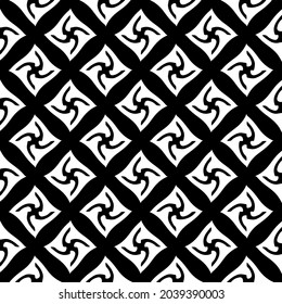 Seamless vector pattern in geometric ornamental style. Black and white pattern.
