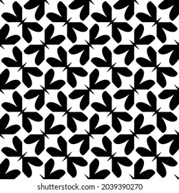 Seamless vector pattern in geometric ornamental style. Black and white pattern.
