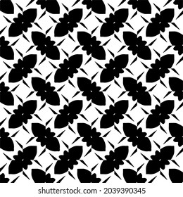 Seamless vector pattern in geometric ornamental style. Black and white pattern.
