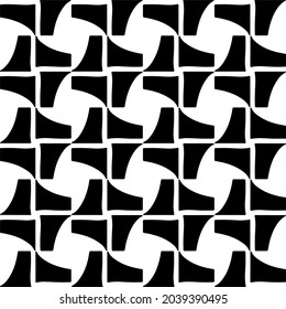 Seamless vector pattern in geometric ornamental style. Black and white pattern.
