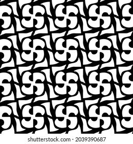 Seamless vector pattern in geometric ornamental style. Black and white pattern.
