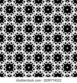 Seamless vector pattern in geometric ornamental style. Black  ornament.