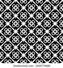 Seamless vector pattern in geometric ornamental style. Black  ornament.