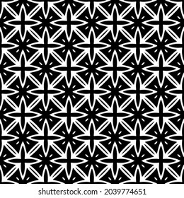 Seamless vector pattern in geometric ornamental style. Black  ornament.