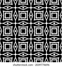 Seamless vector pattern in geometric ornamental style. Black  ornament.