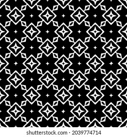 Seamless vector pattern in geometric ornamental style. Black  ornament.