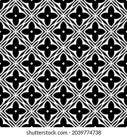 Seamless vector pattern in geometric ornamental style. Black  ornament.