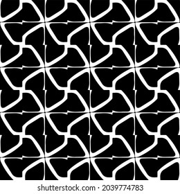 Seamless vector pattern in geometric ornamental style. Black  ornament.