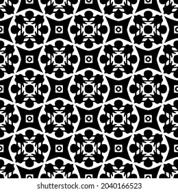Seamless vector pattern in geometric ornamental style. Black  ornament.