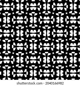 Seamless vector pattern in geometric ornamental style. Black  ornament.