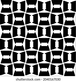 Seamless vector pattern in geometric ornamental style. Black  ornament.