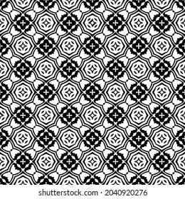 Seamless vector pattern in geometric ornamental style. Black  ornament.

