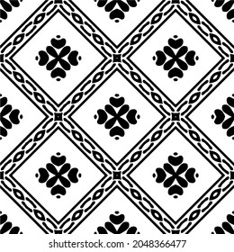 Seamless vector pattern in geometric ornamental style. Black  ornament.