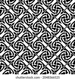 Seamless vector pattern in geometric ornamental style. Black  ornament.
