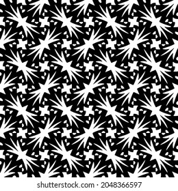 Seamless vector pattern in geometric ornamental style. Black  ornament.