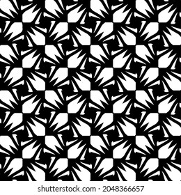 Seamless vector pattern in geometric ornamental style. Black  ornament.
