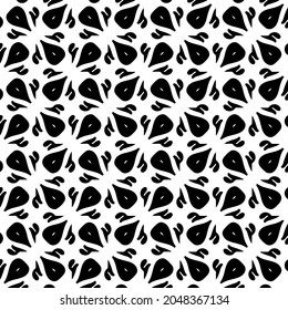 Seamless vector pattern in geometric ornamental style. Black  ornament.