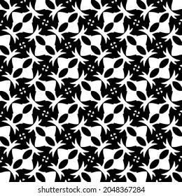 Seamless vector pattern in geometric ornamental style. Black  ornament.