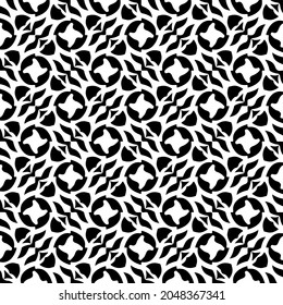 Seamless vector pattern in geometric ornamental style. Black  ornament.