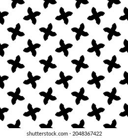 Seamless vector pattern in geometric ornamental style. Black  ornament.
