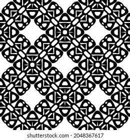 Seamless vector pattern in geometric ornamental style. Black  ornament.