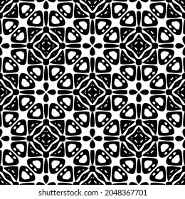 Seamless vector pattern in geometric ornamental style. Black  ornament.