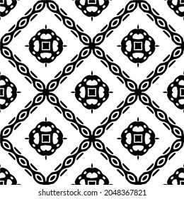 Seamless vector pattern in geometric ornamental style. Black  ornament.