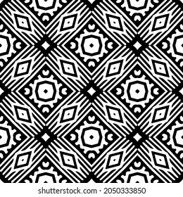 Seamless vector pattern in geometric ornamental style. Black  pattern.
