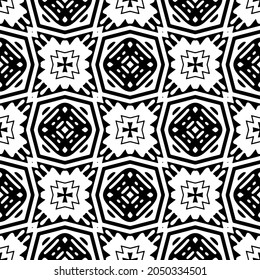 Seamless vector pattern in geometric ornamental style. Black  pattern.
