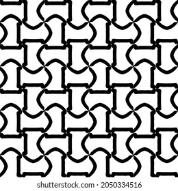 Seamless vector pattern in geometric ornamental style. Black  pattern.