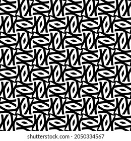 Seamless vector pattern in geometric ornamental style. Black  pattern.