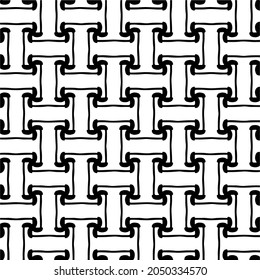 Seamless vector pattern in geometric ornamental style. Black  pattern.