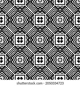 Seamless vector pattern in geometric ornamental style. Black  pattern.
