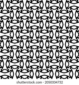 Seamless vector pattern in geometric ornamental style. Black  pattern.