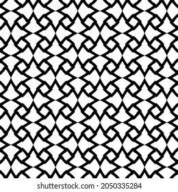 Seamless vector pattern in geometric ornamental style. Black  pattern.