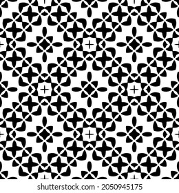 Seamless vector pattern in geometric ornamental style. Black  pattern.