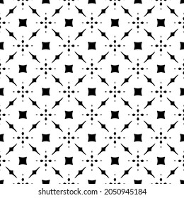Seamless vector pattern in geometric ornamental style. Black  pattern.