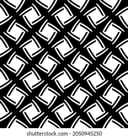 Seamless vector pattern in geometric ornamental style. Black  pattern.