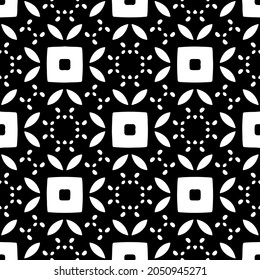 Seamless vector pattern in geometric ornamental style. Black  pattern.
