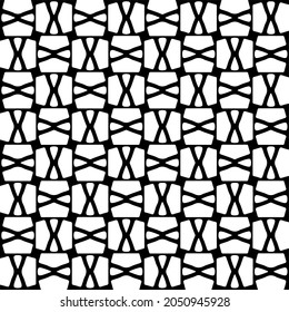 Seamless vector pattern in geometric ornamental style. Black  pattern.